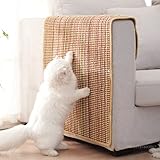 ILUBUTO Kratzmatte Katzen, 60x40 cm Groß, Natürliche Katzenkratzbretter, Langlebige Rutschhemmende Sisal-Matte, Geeignet für Fußbodenheizung, Krallenpflege Sisalteppich für Wand & Boden