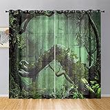 Hiseng Voile Vorhänge mit Ösen Durchsichtig Halbtransparent Ösenvorhang für Fenster Wohnzimmer Schlafzimmer Transparent Gardine 2er Set -Märchen Park Druck (jmh20250217a01,132x160cm)