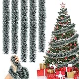 5 Stück x 2M Weihnachtsgirlande, Weihnachtsbaum Lametta Girlande, Weihnachtsbaum Girlande, Weihnachtsbaum Dekoration Girlande, für Weihnachtsbaum Ornamente, Weihnachten Party Tannenbaum Karneval