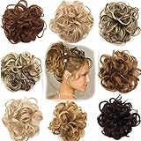 VOLUMINÖS Haarverlängerung Haargummi Haarteil hairpiece Haarverdichtung Zopf Scrunchie Haarband Haarschmuck Hellbraun bis Graublond