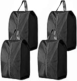 Schuhtasche 4er Set, Wasserdicht Schuhbeutel Reise Groß Schuhsack mit Reißverschluss Oxford Stoff Schuhtaschen Shoe Bag Organizer für Reisen Oder Zuhause-Aufbewahrung (Schwarz)