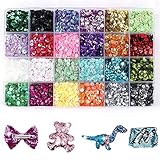 AIMEKE 21600 Stück Pailletten zum Basteln, 24 Farben 6mm Pailletten Basteln Lose Pailletten Cup Set, Pailetten mit Box, Glitzer Pailletten zum Aufnähen Aufkleben Auffädeln DIY Kunsthandwerk