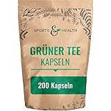 Grüner Tee Kapseln - 1.000 mg pro Tagesdosierung - 200 Kapseln - Vegan - Grüner Tee Extrakt Grüntee Extrakt