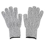 Pilipane Schnittfeste Handschuhe, Level 5, Schutzhandschuhe für die Gartenarbeit, flexibel, atmungsaktiv, Touchscreen-fähig, strapazierfähiges HPPE-Nylon-Material, Farbe Grau, 23,5 cm