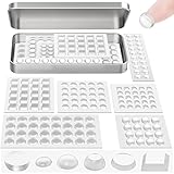 138 Stück Elastikpuffer, Gummipuffer Selbstklebend mit Aufbewahrungsbox, Schutzpuffer Möbelpuffer Anschlagpuffer für Tür, Schubladen, Schränke, Tastatur und Notebook (6 Größen)