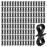 120 Stück Schwarz Dachrinnenhaken Draußen SHaken Kunststoff, Dachrinnenhaken für Lichterkette Wiederverwendbare S Haken Kunststoff für Hängende Weihnachtsbeleuchtung Weihnachtsbeleuchtung Lichterkette