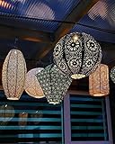 7 x Solar Garten Lampions mit Motiv - Paket - (Solarenergie) - Gartenbeleuchtung für draußen - Tyvek Arabische Orientalische Laterne Außen Gartenbeleuchtung Solar Wetterfest.