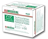 ELIMEDICAL 100 Stück Vliesstoff-Kompressen, Steril, Gaze-Kompressen zur Wundversorgung, Hydrotherapie, Gesichtswundpflege und Notfallbehandlung (2'x2'(5x5cm)-4ply)
