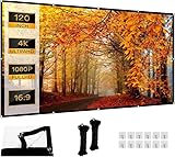 Leinwand Beamer, 16:9 HD Faltbarer verdickte Beamer Leinwand, Anti-Falten doppelseitige Projector Screen für Zuhause und Camping (120 Zoll)