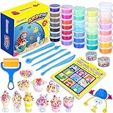 Mamaeco Lufttrockende Modelliermasse 36 Farben Lufttrockener Ton DIY Formton mit Werkzeugen Weich & ultraleicht, Spielzeug Geschenke für Jungen und Mädchen im Alter von 3 4 5 6 7 8 9 10+ Jahren