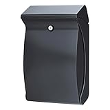 Burg-Wächter Briefkasten ohne Zeitungsfach ohne Namensschild, Hochwertiger Kunststoff, Einwurf-Format DIN C4, 2 Schlüssel, SWING 4906 ANT, Anthrazit (ähnlich RAL 7016)