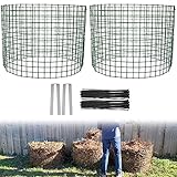 Großer erweiterbarer Outdoor-Kompostbehälter-Set, 2 Stück, Drahtbehälter für Kompostierung, Hofabfälle, Küchenabfälle und Grasschnitt, 61 cm