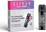 4X Elfbar ELFA Leer Pods [Nachfüllbar & Selbstbefüllbar] - 0,8 Ohm - Refillable Pods für ELFA System (2 Stück pro Packung, je 2ml) - Ohne Nikotin, Ohne Liquid