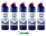 5x Lysoform Toilettenreiniger Candeggina Attiva Wc Gel-Reiniger mit Bleichmittel,Badreiniger Reinigungsmittel Wirksam Gegen Kalk 750ml + Beni Culinari Kostenloser Schlüsselanhänger