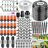 ZPQAODI Bewässerungssystem Garten, 129 PCS,40M, Bewässerung Kit Garten Micro Drip Bewässerung Automatik Schlauch Tröpfchenbewässerung DIY Gartenbewässerung für Landschaft,Flower Bed Terrasse Pflanzen