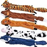 SHARLOVY Dog Quietschspielzeug 5er-Pack, Haustierspielzeug Crinkle Hundespielzeug Keine Fülltiere Hundeplüschtier Hundekauspielzeug für große Hunde und mittelgroße Hunde 5er-Pack für große