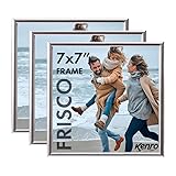 Kenro Frisco FR1818S Bilderrahmen, 18 x 18 cm, freistehend, zum Aufhängen an der Wand, mit Glasfront, silberfarben, 3 Stück