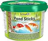 Tetra Pond Sticks - Fischfutter für Teichfische, für gesunde Fische und klares Wasser im Gartenteich, 10 L Eimer