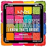 NYX Professional Makeup Lidschattenpalette mit 16 Farbtönen, Intensives und langanhaltendes Finish, Vegane Formel ohne Inhaltsstoffe tierischen Ursprungs, Ultimate Shadow, Farbton: Brights