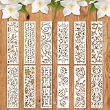 12 Stück Schablonen zum Malen, wiederverwendbare Bordürenblatt-Schablone, Möbel-Kuchen-dekorative Schablonen für Holz, Wand, DIY, Kunst, Handwerk, Leinwand, Stoff, Heimdekoration