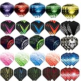 75 Stück Dart Flights,Zubehör für Darts,Standard Dartpfeile Flights Klassische Dartflys für Steel und Soft Dartpfeile,Standartform Dart Flight weiß schwarz pink rot lila Rose blau Grun（longjunfeng）
