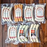 Franz Ludowig Premium Grillwurst Mixpaket, 7 Sorten Bratwurst, Schweinefleisch und Geflügel, 30 Würstchen, 1460g, Gekühlt, Schinkengriller, Minigriller, Bärlauch, Gyros