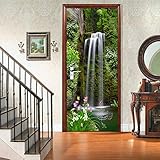 VIRANDA Türtapete Selbstklebend TürPoster - Wasserfall - 3D Türaufkleber Wasserfest Türfolie für Schlafzimmer Gang Tür verschönern deko 77x200cm