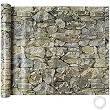 tectake Balkonbespannung Sichtschutz Windschutz Sichtblende | Witterungsbeständig Größen (Stein 0,9 x 6 m | No. 402709)