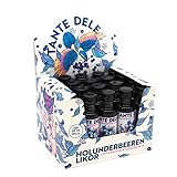 Tante Dele Holunderbeeren-Likör | Süßer Geschmack dunkler Holunderbeeren mit Hauch von Vanille | 100% natürlich | Hergestellt am Niederrhein | Mini-Tray 20x20ml | 19% Vol. (Mini-Tray 20 x 20ml)