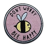 Finally Home Dont worry bee Happy Biene Patch zum Aufbügeln | Patches, Bügelflicken, Flicken, Aufnäher