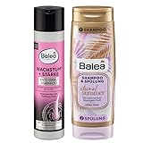 Balea 2er-Set Haarpflege: PROFESSIONAL Shampoo ANTI-GRAU WACHSTUM + STÄRKE gegen vorzeitiges Ergrauen, revitalisiert Kopfhaut & Haare (250 ml) + Shampoo & Spülung ETERNAL SUMMER (2 x 150 ml), 550 ml