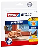 tesa INSULATION Gummidichtung L - Selbstklebende Dichtung zum Isolieren von Spalten an Fenstern und Türen - Braun - 10 m x 9 mm x 5,5 mm
