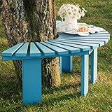 Halbkreis-Baumbank aus Holz, für Garten, Park, Hof, Veranda, Rasen, Allwettermöbel für stilvolle Terrassendekoration
