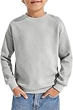 Haloumoning Jungen Langarmshirt Kinder Rundhals Sweatshirt Einfarbig Pullover Langarm T-Shirt Basic Top Grau 150