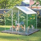 Redkid 4m² Metall Freilaufgehege Hühnerstall 2x2x2m - Mit Wasserdichtetem PE-Tuch und Sicherheitsschloss - hühnergehege freilauf groß für Hühner, Kaninchen und Verschiedene Kleintiere (2x2x2m)