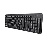 Trust ODY II Leise Tastatur Kabellos Deutsches QWERTZ Layout, Flachen Tasten, Funktastatur Spritzwassergeschützt, RF 2.4GHz USB-Empfänger, Wireless Keyboard PC Laptop Computer Mac - Schwarz