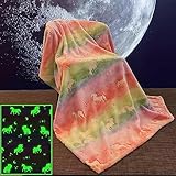 Situhaonan Einhorn Decke Glow In The Dark Kinder Kuscheldecke Flauschig MäDchen Geschenke 3 4 5 6 7 8 9 10 11 12 Jahre Geburtstag Couch Sofa üBerwurfdecke Fleecedecke Zimmer Deko Wolldecke