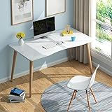 Computer-Schreibtisch für das Homeoffice mit Schubladen, Mehrzweck-Holztisch, Computer-Arbeitsplatz, Arbeitszimmer, Schreibtisch, modern, einfach, montagefrei, ohne Stuhl (80 x 40 x 73 cm, weiß)