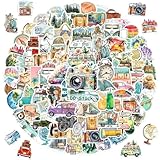 100 Stück Reisen im Freien Sticker Set, Wasserfeste Langlebige Klein aufkleber für Camping, Koffer, Scrapbook, Skateboard, Laptops, Fotoalben, Auto für Jugendliche Erwachsene