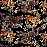 HEKO PANELS Stoff Oxford Wasserdichte Meterware Canvas-Stoff Polyester Stoff Zum Nähen Nähstoffe Dekostoffe Wasserabweisend Blickdicht Drachen Oriental 1 Meter 155 x 100 cm