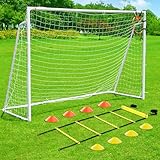 Fußballtor 30,5 x 15,2 x 16,5 cm, 20,3 x 1,8 cm, 1,8 x 1,8 m x 1,8 m, 1,8 x 1,2 m, Metall-Fußballtore für Kinder, Jugendliche, Erwachsene, groß, 5,1 cm Stahl-Fußballtorrahmen mit Fußballnetz, Zielnetz