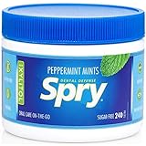 Spry Xylitol Natürliche Pfefferminz Bonbons Zuckerfrei – Fördert die Mundgesundheit, regt den Speichelfluss an, bekämpft Mundgeruch, Nicht-GMO, Glutenfrei, 240 Stück (1 Packung)