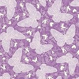 VaryFloral Mustertapete Lila Wandtapete Selbstklebend 30.5cmx300cm Blumentapete Schmetterling Klebefolie Möbel Vintage Tapete Blumen Aquarell Folie für Möbel Wasserdicht Fototapete Wohnzimmer