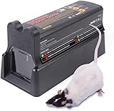 Elektrische Rattenfalle, 7000V Mausefalle Elektrisch mit Netzadapter und LED-Licht, Automatisch Elektrische Mausefalle für Mäuse Hamster Wühlmäuse, Duale Stromversorgung