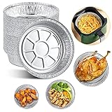 Kuchenplatten aus Aluminiumfolie, 17,8 cm, rund, 50 Stück, Einweg-Backformen, Folienkuchenformen für Luftfritteusen, Backen, Kochen, Aufbewahrung, Braten