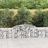 Gabionen mit Hochbogen 4 Stk. 300x30x60/80 cm Verzinktes Eisen, Xichuzi Gabionen Zaun, Steinkorb Garten, Gabionenkörbe, Gabionen Gitter, Dekorative Zã¤une - 3146487