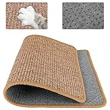SlowTon Kratzschutz für Katzen, große natürliche Sisal Kratzmatte 60 x 40 cm, Rutschfester Sofa Kratzteppich, Faltbare Scratching Sisalbretter für Innenmöbel Couchboden schützt Unterlage für Cat
