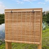 XiuXiu Bambusrollo Bambus Rollos Raffrollos Rollo aus Bambus aussenbereich sichtschutz Sonnenschutz Jalousie für Fenster und Türen,Braun,B61 x H122 cm