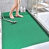 Waschbar rutschfest, Schimmelresistent Duschmatte rutschfest, Antirutschmatte Dusche, Badewannenmatte PVC für Badezimmerböden(Green,120 x 140 cm)