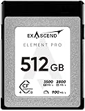 Exascend Element Pro CFexpress 4.0 Typ B Karte 512 GB, max. Lesen 3500 MB/s, ideal für Expressübertragung großer Foto- und Videodateien